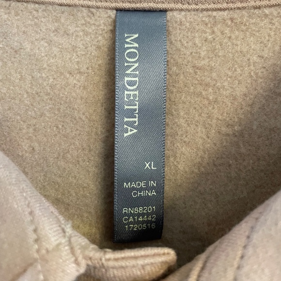 MONDETTA Women's Collared pullover Dropped Shoulders Relaxed Fit Natural XL - Picture 2 of 10